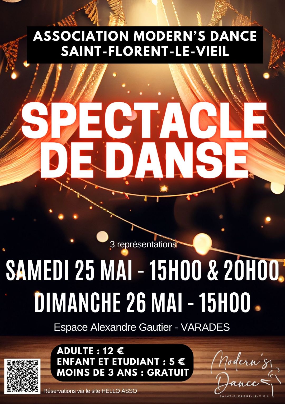 Spectacle de danse - Samedi 25 mai 15h00 & 20h00 - Dimanche 26 mai 15h00 -  Espace Alexandre Gautier - VARADES - Commune de Mauges sur Loire